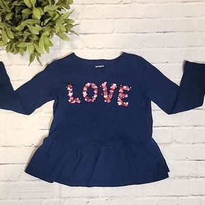 Carter's 3T Navy LOVE long sleeved shirt